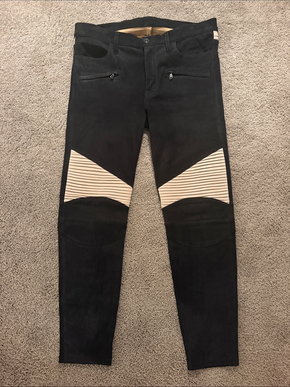 Hudson Shelby Moto skinny pants nubuck leather 31